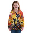 thumbnail image 1 of Uourmeti Art Tribal Black Cat Kids Pullover Sweatshirt with Zipper Half Zip Quarter Zip Up Long Sleeve Lightweight Comfy Casual Fall Winter Sportswear Size 7-8, 1 of 7