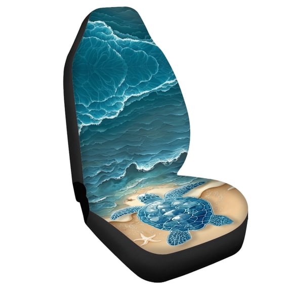 Uourmeti Auto Seat Protector Fade Resistant Polyester, Compatible with Vehicle Interior, Fit for Vans Car, Turtle