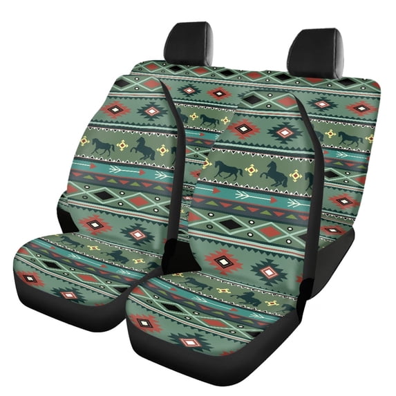 Uourmeti Automotive Vehicle Cushion Easy to Install Polyester, Compatible with Car Interior Auto Seats, for Cars Trucks, Horse Silhouettes Geometric Pattern