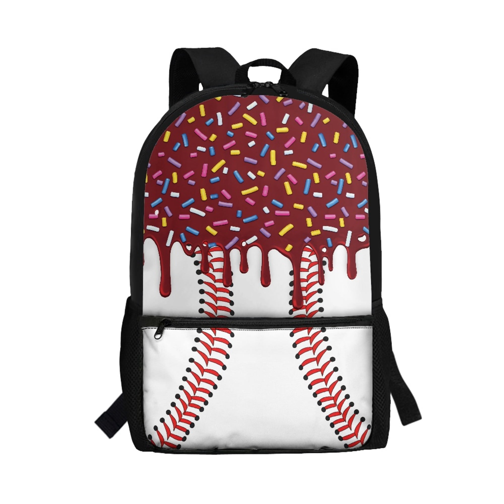 Uourmeti Baseball Pattern Smooth Zippers Student Bookbag for School Vacation, Independent Compartment Large Storage Backpack Personalized School Backpack