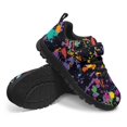 thumbnail image 1 of Uourmeti Black Sneakers for Boys Size 2.5 Paint Splatter Non Slip Shoes Breathable Lightweight Single Buckle Athletic Running Tennis Shoes for Little Kid Big Kid, 1 of 6