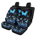 thumbnail image 1 of Uourmeti Blue Butterfly Flower Print Car Seat Cover 3 PCS Car Seat Protector Cushion Breathable Full Set Suitable for Cars most Cars, 1 of 10