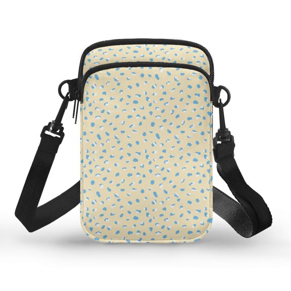 Uourmeti Blue Spotted Pattern Casual Crossbody Bag for Shop Daily Use, with Crossbody Shoulder Strap Adjustable Shoulder Strap Cell Phone Purse