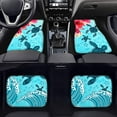 thumbnail image 1 of Uourmeti Boho Sea Turtle Red Hibiscus Flowers Print Auto Floor Mat for Women Men, 4 Pcs Anti Slip Car Front & Rear Floor Carpet Automotive Interior Accessory, 1 of 6