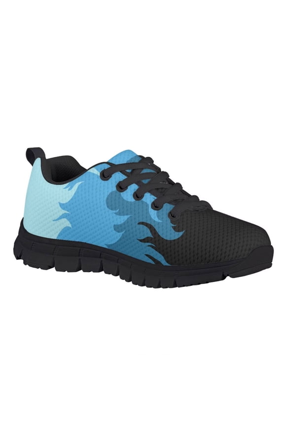 Boys Flame Shoes Kids Tennis Running Shoes Size 10.5 Lace Up Blue Fire Sneakers for Hiking Walking Sport Trainer