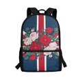 thumbnail image 1 of Uourmeti British Rose Union Adjustable Comfort Straps Backpack for School Outdoor, Smooth Zipper Large Capacity School Backpack Lightweight Student Bookbag, 1 of 6