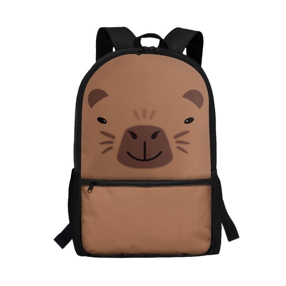 Uourmeti Brown Bear Face Design Backpack for Students, 17 Inch Durable Personalized Daypack for Shopping School