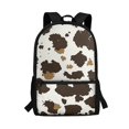 thumbnail image 1 of Uourmeti Brown Striped Pattern Backpack, Lightweight Polyester Backpack 17 Inch Smooth Zipper Student Bookbag for Night Out Travel, 1 of 6