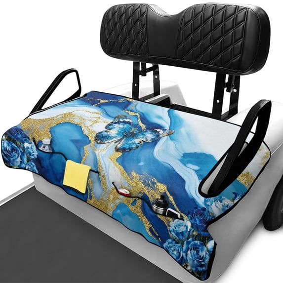 Uourmeti Butterfly Marble Pattern Golf Cart Seat Covers Non-slip, Soft, Suitable for Sports, Fit for Club Car