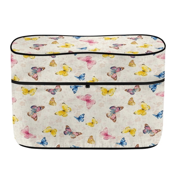 Uourmeti Butterfly Pattern Camper Propane Tank Cover with UV Resistant Elastic Edging RV Trailer Propane Tank Cover for Outdoor Activities, Polyester RV Dual Propane Tank Cover