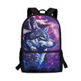 thumbnail image 1 of Uourmeti Butterfly Wolf Pattern Polyester Backpack for Students, 17 Inch Tear Resistant Smooth Zippers Polyester School Backpack for Travel Work, 1 of 6