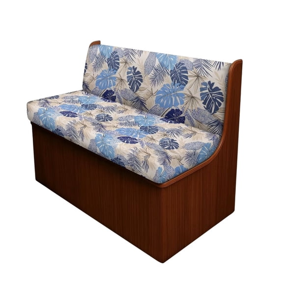 Uourmeti Camper Trailer Loveseat Cover 2 Piece Set Easy On with Back Support Cushion for Cozy Comfort in RVs, Blue Tropical Leaf Pattern
