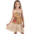 thumbnail image 1 of Uourmeti Capybara Summer Dresses for Girls 3-14 Cute Spaghetti Strap Swing Sundress Loose Cartoon Clothes Cute Kids A-Line Tiered Dresses for Party School, 1 of 6