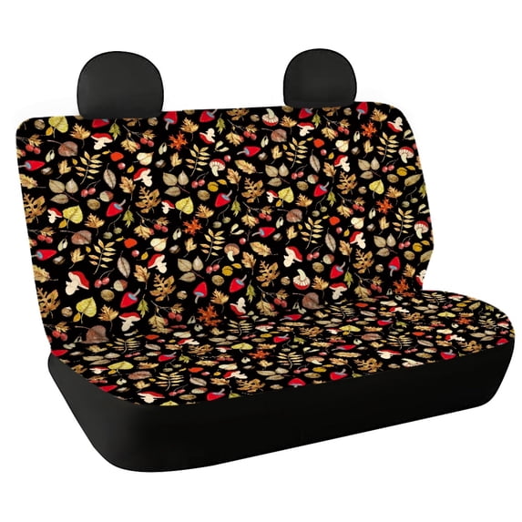 Uourmeti Car Back Seat Covers for Auto Interior Automotive, Autumn Leaves Mushroom 2 Pack Car Rear Seat Protectors Protects Against Mess Easy to Install