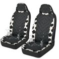 thumbnail image 1 of Uourmeti Car Front Seat Covers with Cow Print Pattern, 2 Piece Polyester Fabric Set, Washable Removable Covers for Auto SUV and Van, 1 of 12