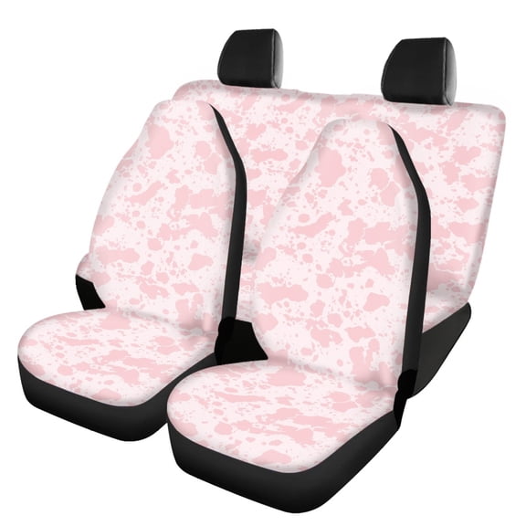 Uourmeti Car Seat Covers Breathable Protect Car Seat Covers Full Set Polyester Lightweight Anti Slip, Fit for Truck Cars Sedans, Pink Splatter Pattern