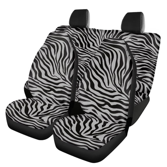Uourmeti Car Seat Covers Full Set Auto Accessories Rear Bench Covers Polyester Soft Interior Accessories, Fit for Trucks Van Cars, Zebra