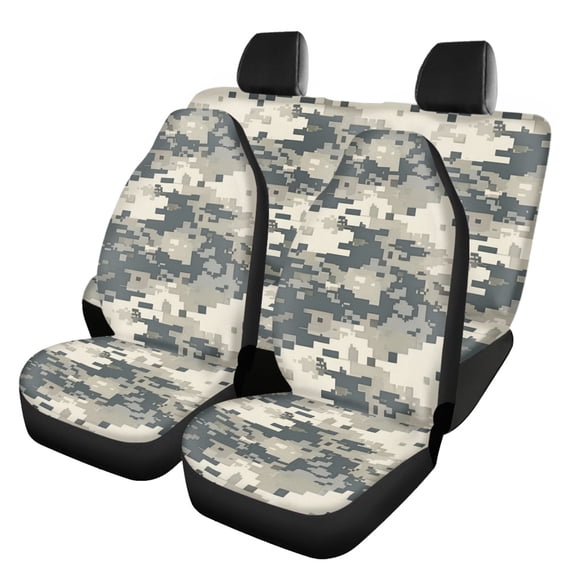 Uourmeti Car Seat Covers Full Set Interior Accessories Polyester, Compatible with Automotive Seats SUV Seats, for Cars Truck, Digital Camo Pattern
