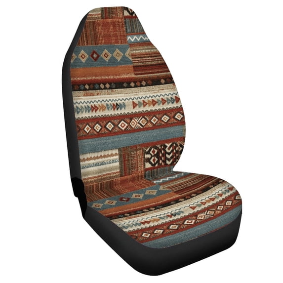 Uourmeti Car Seat Covers Full Surround Auto Interior Seat Cushion Polyester Stretchy, Suitable for Vehicle Truck, Geometric Stripes Pattern