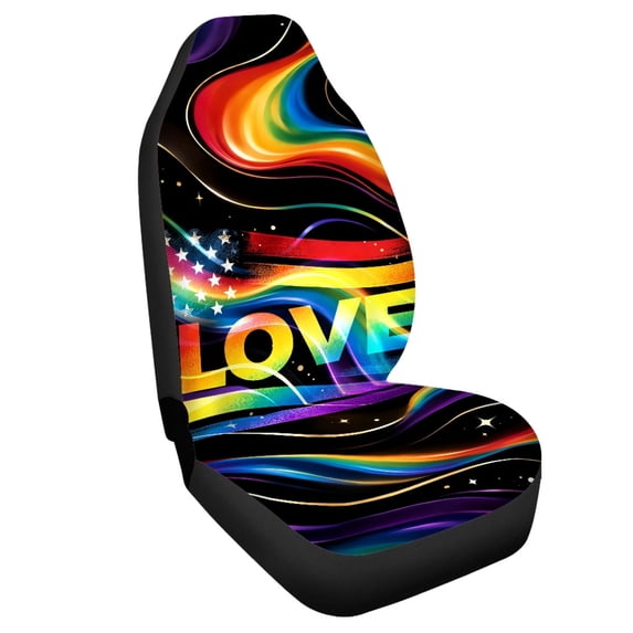 Uourmeti Car Seat Covers Premium Front Car Seat Cover Polyester Personalized, Suitable for Automobile Van, LOVE