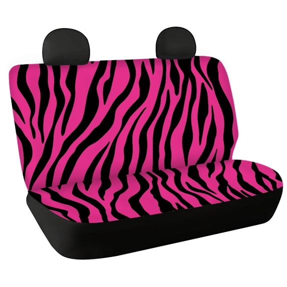 Uourmeti Car Seat Covers for Car Interior Auto, Hot Pink Zebra Stripe Pattern 2 Pcs Rear Bench Seat Cover Comfortable Stretchy