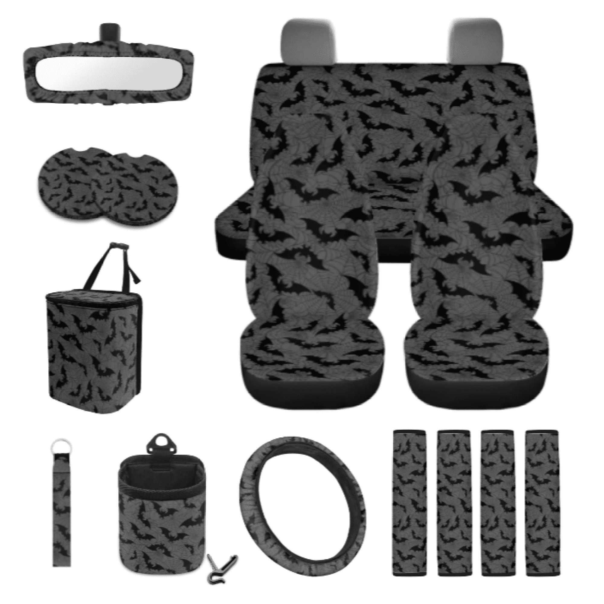 Uourmeti Car Seat Protector Kit, with Steering Wheel Cover Car Side ...