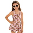 thumbnail image 1 of Uourmeti Cartoon Capybara & Strawberry Heart Skirted One-Piece Swimsuit - Cute Quick Dry Swim Dress for Girls, Perfect for Beach & Pool Vacations, 1 of 8