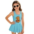 thumbnail image 1 of Uourmeti Cartoon Dinosaur Guitarist Skirted One-Piece Swimsuit for Girls - Quick Dry, Stretchy Swim Dress for Beach & Pool Vacations, 1 of 8