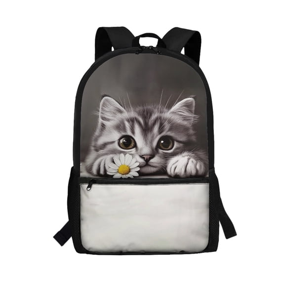 Uourmeti Cat Backpack for Kids, 17 Inch Comfortable To Carry Soft School Backpack for Travel Outdoor