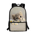 thumbnail image 1 of Uourmeti Cat and Daisy Print Daypack, Fashion Backpack 17 Inchs Stylish Polyester Backpack for School Travel, 1 of 6