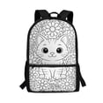 thumbnail image 1 of Uourmeti Cat and Flowers Pattern Trendy Backpack, 17 Inch Front Pocket School Backpack Large Storage Bookbag for Adults, 1 of 6