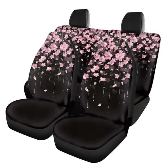 Uourmeti Cherry Blossoms Car Seat Covers Full Set Automotive Vehicle Cushion, Comfortable Driving Compatible with Sedans Truck