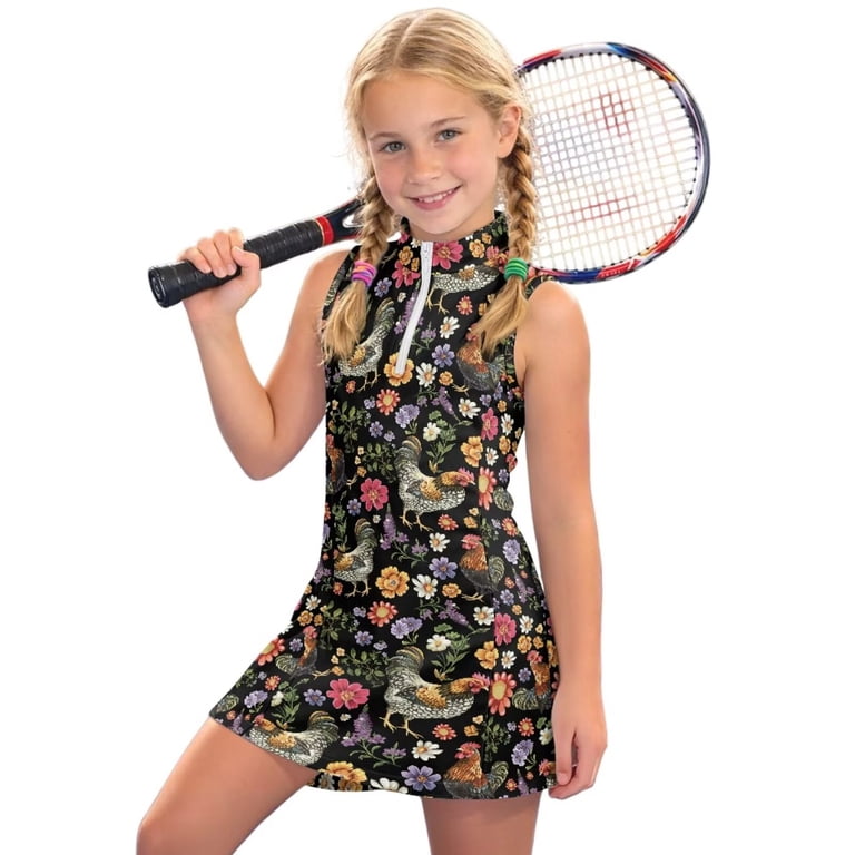 retro tennis dress 1960's Vintage | Red, White and Navy California Limited production run Non Uourmeti Chicken Retro Flower Girl's