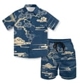 thumbnail image 1 of Uourmeti Chinese Style Print Boy's Summer Beach Outfits Quick Dry Button Down Tropical Shirt Blouse and Shorts Set 2026 Hawaiian Outfit for Kids Size 4 Year, 1 of 7