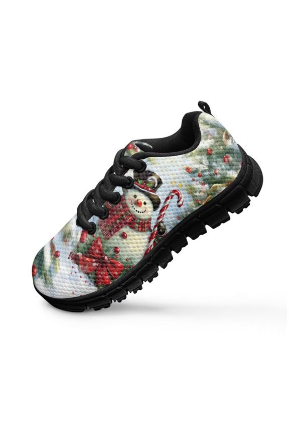 Christmas Running Shoes for Boys Girls Size 11.5 Santa Claus Sneakers Little Kids Lace Up Sneakers Outdoor Hiking Tennis Running Sneaker