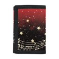 thumbnail image 1 of Uourmeti Christmas Trifold Card Wallet Featuring Music Snowflake, Lightweight Polyester Kids Wallet for School and Outdoor Sports, 1 of 6