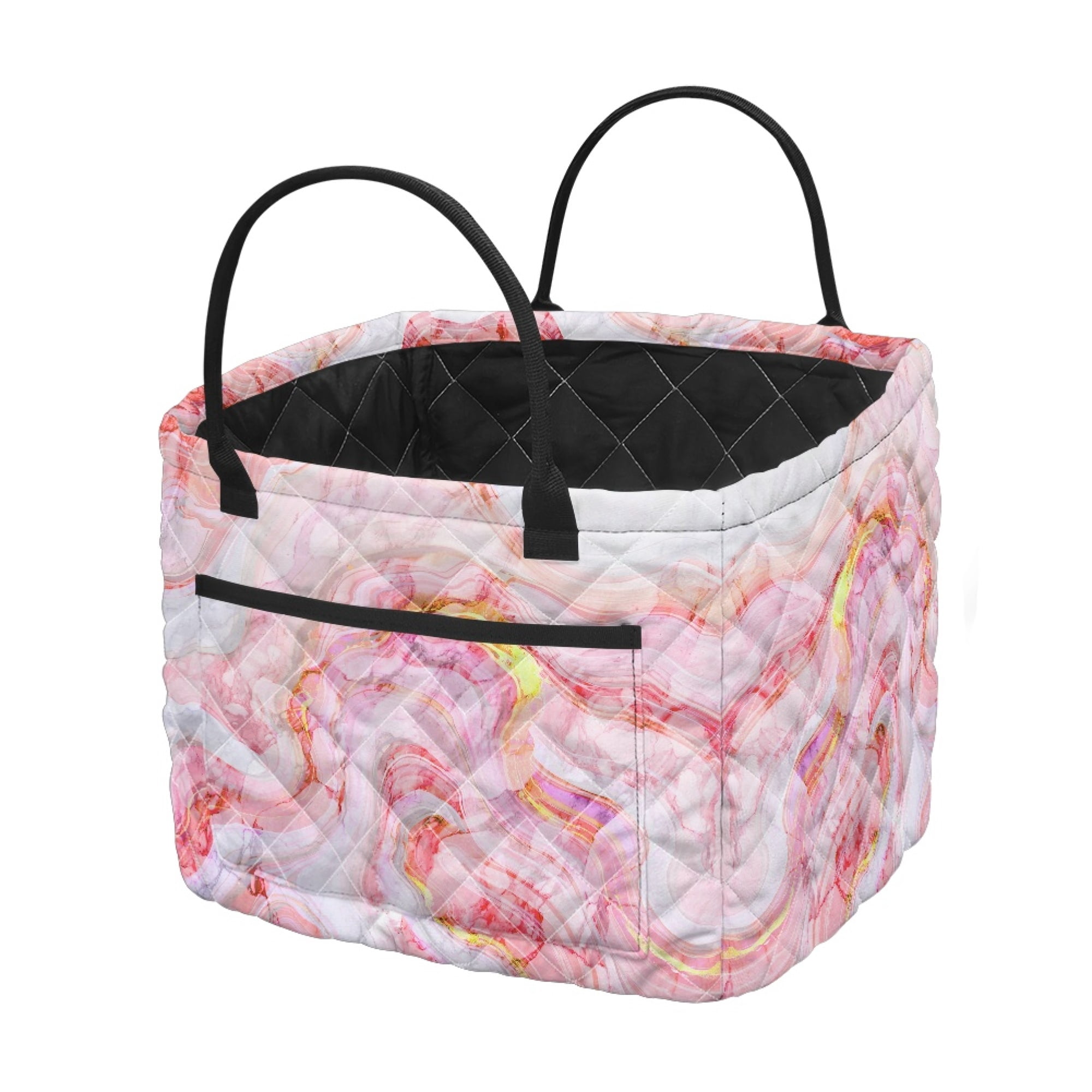Polyester Storage Box Uourmeti Collapsible Quilted Storage Basket for Toys, Pink Marble ...