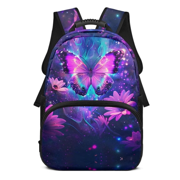 Uourmeti Colorful Butterfly Pattern 17 Inch Backpack for Kids, Polyester Material Personalized Large Capacity School Backpack for Camping