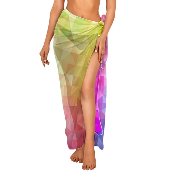 Uourmeti Colorful Gradient Pattern Beach Cover Ups for Women Swimsuit Swim Cover Up for Summer Beach Dress Sarong Wrap Skirt for Swimming Pool
