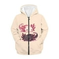 thumbnail image 1 of Uourmeti Couple Sleep Axolotl Girls Zip Up Hoodie Lightweight Comfy Long Sleeve with Pockets Casual Fall Top for Teens Size 6-9, 1 of 7
