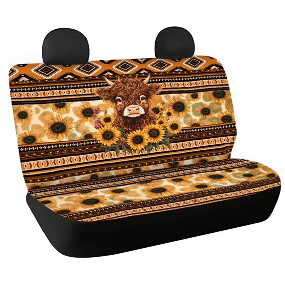 Uourmeti Cow Car Back Seat Cover for Men, 2 Pcs Set Car Bench Protectors Machine Washable Comfortable Bench Car Seat Covers Protectors