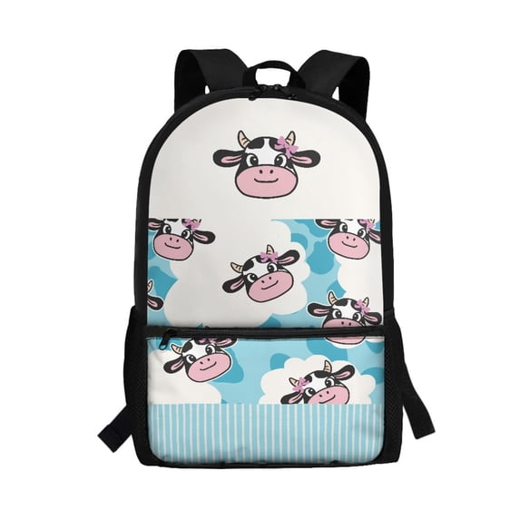 Uourmeti Cow Pattern Backpack, Durable School Backpack 17 Inch Fashion Student Bookbag for Travel Work