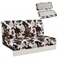 thumbnail image 1 of Uourmeti Cow Print Daisy Pattern Jackknife Sofa Bed Slipcovers Washable, Fit for Travel Trailer Trips, RV Dinette Cushion Covers Fit for Loveseat, 1 of 7