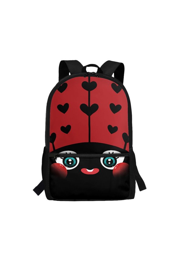 Cute Cartoon Face Design Backpack for Students, 17 Inch Smooth Zipper Portable School Backpack for Outdoor Daily Use
