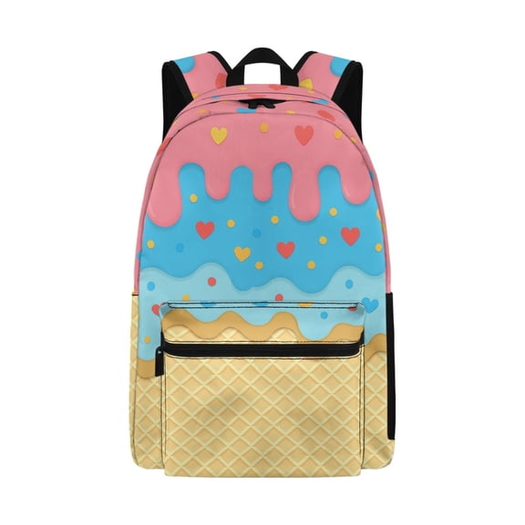 Uourmeti Cute Casual Backpack with Melting Ice Cream Pattern - Great for School Daily Commute and Weekend Trips
