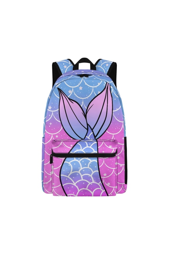 Cute Casual Backpack with Mermaid Tail Pattern - Great for School Daily Commute and Weekend Travel