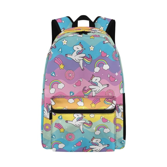 Uourmeti Cute Casual Backpack with Rainbow Pattern - Great for Daily Campus and Travel