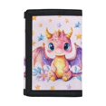 thumbnail image 1 of Uourmeti Cute Pink Dragon Trifold Card Wallet, Polyester Slim Portable Kids Money Organizer for Outdoor Daily Use, 1 of 7