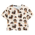 thumbnail image 1 of Uourmeti Dachshunds Short Sleeve Crop Top for Girls Sausage Dog Summer Short Round Neck Pullover Casual Loose Sports T-Shirt, 1 of 5