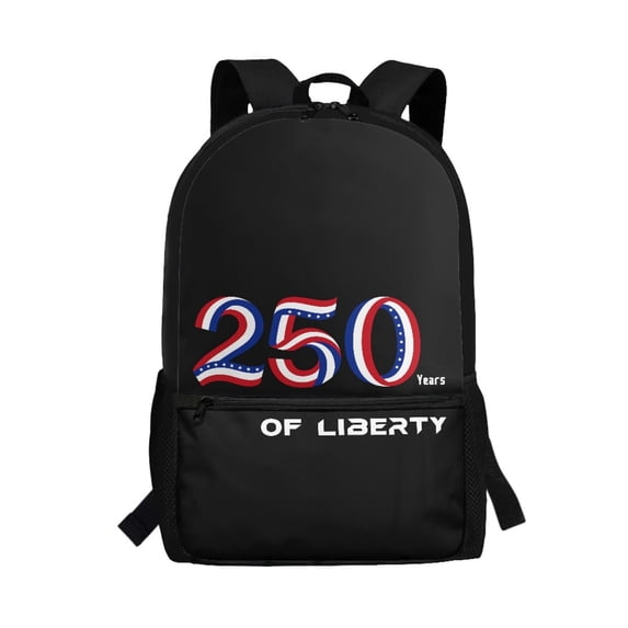 Uourmeti Daily All Match Backpack for School Work, 17 Inch Front Pocket Large Capacity Backpack, American Flag Pattern